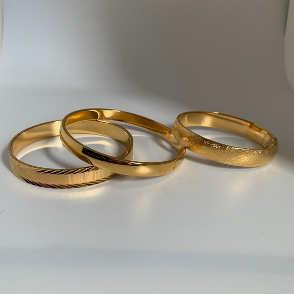 Monet Gold Tone Bracelet Trio